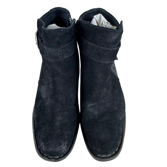 BORN MOROCCO LEATHER ANKLE BOOTIES IN BLACK DISTRESSED NWOB WOMEN'S SIZE 5.5 - Picture 2 of 14